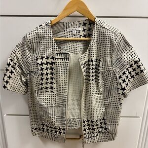 CAbi- Coupe Bomber Jacket  Off-White and Black Jacket-Medium